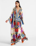New Summer Printed Seven-Sleeve Collared Dress