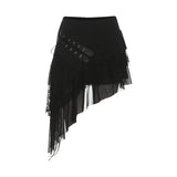 Fashion Trend 2025 Summer Women's New Solid Color Hottie High Waist Side Design Irregular Skirt