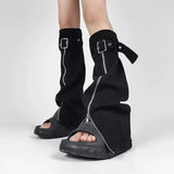 Fat Mm Dopamine Wearing Gradient Love Straps With Ripped Jeans Women's Large Size Loose Thin Broad Leg Pants