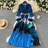 High-Grade Collar Nail Bead Lantern Sleeve Pearl Belt To Collect Long-Term Printed Pressure Skirt