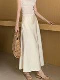 2025 Autumn New Women's Fashion Silk Silk Texture Multi-Color Printing Fan Flute Skirt