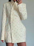 Sweet And Shredded Flower Slim Thin Blazer Small Fragrant Style High-End Sense 2025 New Autumn