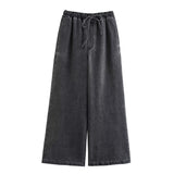 2025 Street Fashion Straight Trousers Set Women's Spring Top Denim Casual Dress