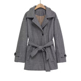 Women's 2025 New Fashion Temperament Double-Necked Belt Soft Coat