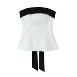 Women's Clothing 2025 Spring New Fashion Bump Back Bow Trim Tector