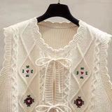 2025 Spring Autumn New Wearing Horse Clip Outside The Folding Sweater Shoulder Tide Cardigan Knitting Vest Woman