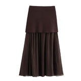 Spring And Summer New Women's Gold Button Knitted Vest + Half-Dress Fashion Set