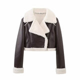 2025 New Autumn And Winter Double-Sided Locomotive Jacket Jacket Women's Short-Colored Zipper Top