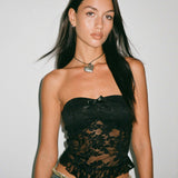 2025 Spring Fashion Trend Women's New Shoulder Repair Exposed Umbilly Lace With A Small Vest