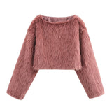 Women's Clothing 2025 Winter New Artificial Fur Effect Short Long-Sleeved Jacket Environmental Protection Fur Coat