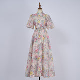 Summer Court Style High Design Feeling Heavy Industry Nail Drill Short Sleeve Single Buckle Dress + Sling