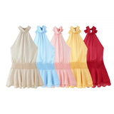 Women's Dress 2025 New Temperament Fashion Hanging Neck Density Dress