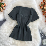 Summer Babes Style Short-Sleeved Design Sense Of Small Side Collar Machine Collar Collar Collar Collar Collar Collar Collar Collar Collar Collar Collar Collar Collar Collar Collar Collar Collar Collar Collar Collar Collar Collar Collar Collar