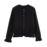 Women's Clothing 2025 Spring New Fashion Casual Temperament Folding Decorative Knit Coat