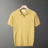 Light-Cooked Fashion Knitted T-Shirt Men's Summer Niche Breathable Short-Sleeved POLO Shirt Korean Version Of Loose Half-Sleeved Top