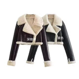 2025 Winter New Y2K Women's Collar Fur All-In-One Double-Sided Short Jacket Jacket