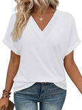 2025 New Women's Dress Casual Round Neck Striped Multi-Color Short-Sleeved Overseas Hot T-Singing T-Shirt