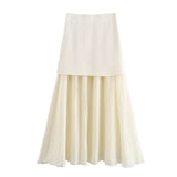 Spring And Summer New Women's Gold Button Knitted Vest + Half-Dress Fashion Set