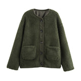 2025 Women's Fashion New Leopard Print Loose Jacket Lamb Wool Jacket