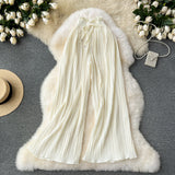 Summer Wear High-Rise Straps With A Hundred Laps Of Casual Pants Women Micro-Fat Large Size Showing Lean Meat Hangings Wide Legs Of Hundreds Of Folded Trousers