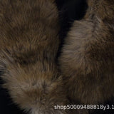Women's Clothing 2025 Autumn And Winter 2025 New Collar Imitation Artificial Hair Tie Belt Repair Coat Coat Long Sleeve