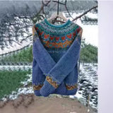 Wish Hot New Sweater Women's Round Collar Color Loose Fashion Knitted Shirt Long Sleeve