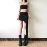 Women's Dress 2025WISH Summer New Street Fashion Solid Color Irregular Body Dress Skirt