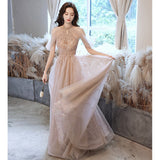 Three-Dimensional Flowers Shoulder Small Tail Dress Bridal Toast Banquet Fairy Fluffy Skirt Evening Dress Woman
