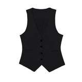 2025 Autumn And Winter Straight Trousers Double Buckle Suit Vest Three Sets Of New Women's Fashion Commuting Suit