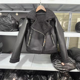 Women's Dress 2025 New Black Warm Fur Integrated Double-Sided PU Imitation Leather Jacket Jacket