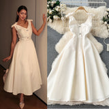 Light Luxury Banquet High-End Court Style Dress Temperament V Receive Waist Thin High-End Exquisite Dress