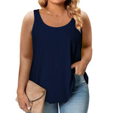 Spring/Summer 2025 New Round-Neck Loose Sleeveless Women's T-Shirt