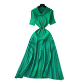 French Inside Sweater Dress Women 2025 Winter Elastic Repair Slimming Famous Wind Single Buckle Knitted Long Skirt