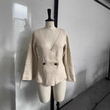 Spring/Summer 2025 New Fashion Sexy Pure Colored Navel Suede Suit Blouse Shorts Set