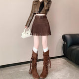 Small Vintage Lattice Bran Skirt Girl Summer Babes Thin High Waist Ultra-Short Skirt College Style JK Skirt