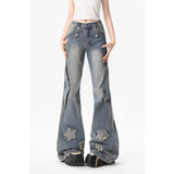 Fat Mm Full Hip Waist Than Micro-Tight Jeans Female Vibe Star Babes Slimming Straight Tube Trousers