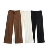Women's Clothing 2025 Autumn New Texture Vest Top + Straight Trousers Set