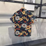 Fashion Short Sleeve Flower Shirt Men's Summer 2025 New Premium Sense Hawaiian Beach Half-Sleeved Shirt Youth Shirt
