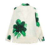 2025 Summer Casual Printing Trouser Set New Women's Hanging Shirt