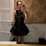 Fashion 2025 Autumn And Winter New Women's Clothing Famous Yuan Qianjin Feel Waist Show Body Bare Sleeveless Dress