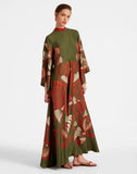 New Summer Printed Seven-Sleeve Collared Dress