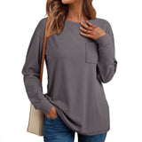 2025Temu Women's Long-Sleeved Top Loose Autumn Winter De Velvet Casual Collar Jersey