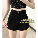 Black Shorts Women Wear The Bottom Of The Summer High-Waisted Hot Babes Tight Fat MM Jeans Kited Super Short Hot Pants