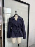 Casual Pure Color Belt Short Jacket 2025 Spring And Autumn New Jacket