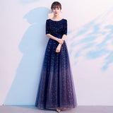 Starry Sky Evening Dress Women's 2025 New Banquet Temperament Skinny And Elegant Host Chorus Performance Long Dress