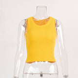 Knitted Vest Women 2025 Summer Solid Color Repair Thread Inside The Top Wearing Short Y2K Vest