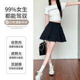 White Lace Skirt Girl Spring And Autumn Summer Ballet Cake Dress Sweet High-Waist A Word Ponum Half-Body Skirt
