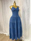 Women's Summer New Sexy Fashion V-Neck Suspension With Denim Dress Cake Dress