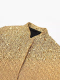 Autumn New Women's Street Personality Gold Beads Jacket Pocket Coat