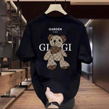 Trending High-Quality Men's New Cotton T-Shirt Short-Sleeved Simple Design Design Print Round Collar Fashion Top